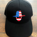 *NEW*  BUNDLE  - REDWHITEBLUE rubber patch Snapback/6” Sticker