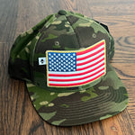 * NEW * HAT - USA Flag Multi-Cam Snapback