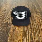 HAT - Black/White Flag Snapback